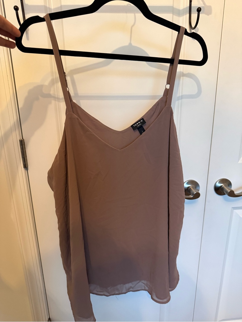 torrid Taupe Adjustable Spaghetti Strap V-Neck Cami